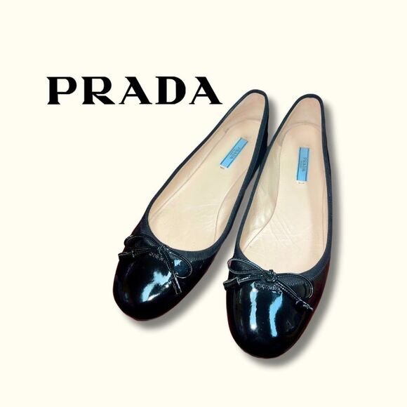 Prada Black Patent Leather Flats - Picture 3 of 8